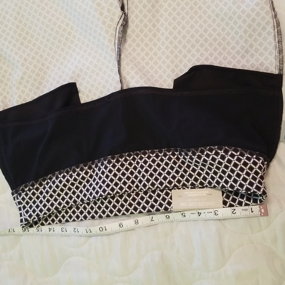 NWT Chico's comfortable, slimming Ankle Pants black & white US 10R, Chico's 1.5R - Picture 13 of 17